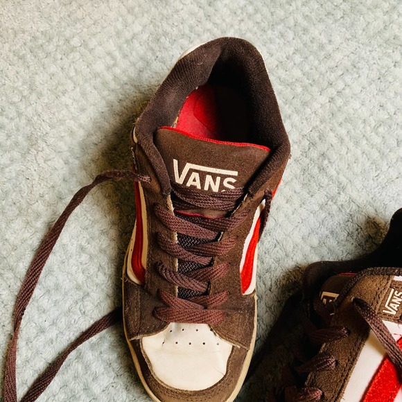 VANS vtg retro brown/red laceup skate sneakers mens sz7ns - Picture 3 of 15